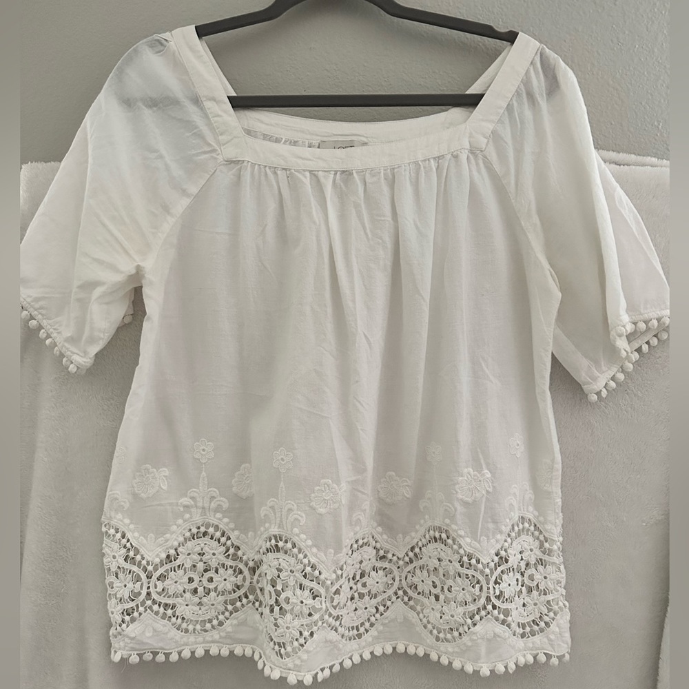White crochet blouse